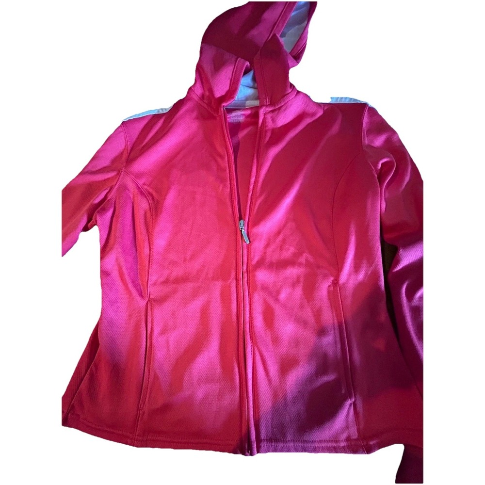 Athletic Works Girls Neon Pink Full Zip Track Jacket Athletic Activewear Size S